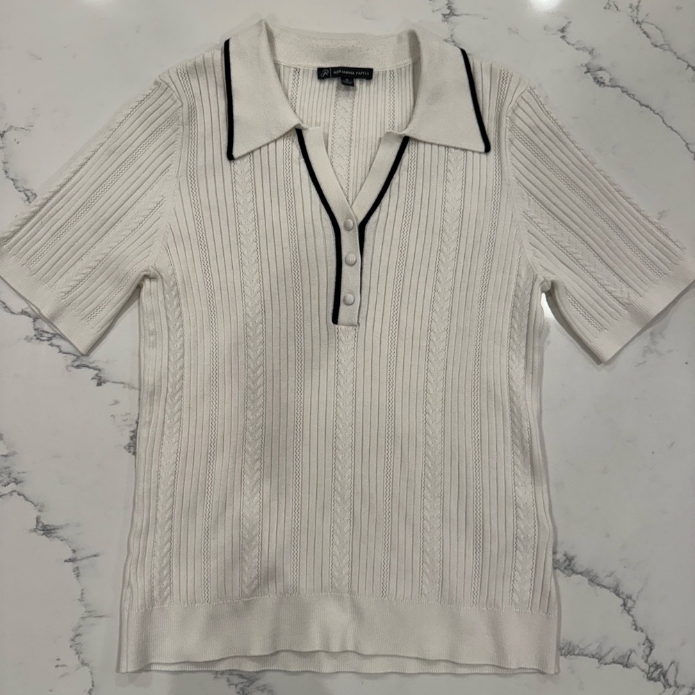Adrianna Papell White Knit Top